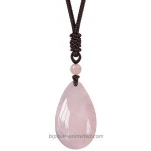 OCARLY Natural Gemstone Drop Pendant Necklace Healing Stone Crystal Chakra Protection Rock Cord Jewelry