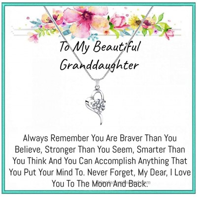 Onepurposegifts Granddaughter gift Granddaughter Necklace Granddaughter gifts from grandma Grandmother Granddaughter jewelry Heart