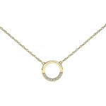 Open Circle Diamond Necklace for Women in 10k Yellow Gold 1 10ct I-J I3 17 inch by Keepsake