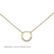 Open Circle Diamond Necklace for Women in 10k Yellow Gold 1 10ct I-J I3 17 inch by Keepsake
