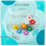 PANTIDE Colorful Flower Indie Necklace Cute Silicone Flowers Pendant Necklace Kawaii Egirl Y2k Style Kidcore Aesthetic Jewelry Gift for Women Girls Kids - 7 Colors