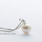Pearl Necklace for Women Single Pearl Pendant Necklaces 18K Gold Freshwater Cultured Pearl Jewelry Gifts with Silver Chain 9-10mm