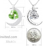 Peridot Necklace for Women Birthday Gifts Mom Wife I Love You to the Moon and Back Jewelry August Birthstone Sterling Silver Heart Moon Jewelry
