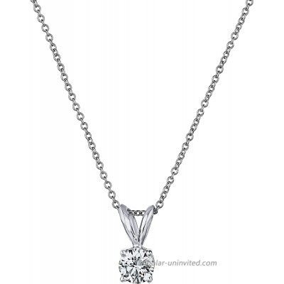 Premium Diamond Pendant Necklace for Women - AGS Certified Real Diamond 4-Prong Pendant Necklace with 16”+2” Extender - 14K Gold Diamond Pendant - Fine Jewelry for Women