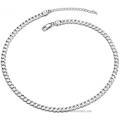 PROSTEEL 925 Sterling Silver Chain Choker for Women Cuban Link Chains Necklace Dainty 14 inch Teen Girls Womens Layered Necklaces Chocker