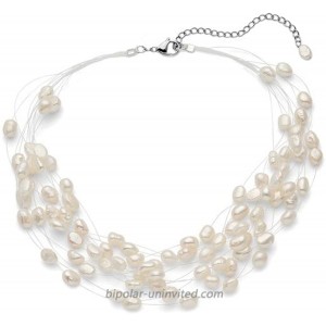 Regalia Multi Strand Baroque White Freshwater Cultured Pearl Necklace