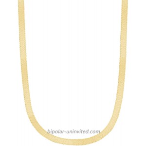 Ritastephens 14k Yellow Gold Shiny Herringbone Chain Necklace 3 Mm 18 Inches