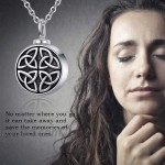 Sterling-Silver Cremation Necklace for Ashes - Celtic Knot Necklace Trinity Irish Round Pendant Cremation Urn Necklaces for Human Ashes Women
