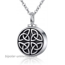 Sterling-Silver Cremation Necklace for Ashes - Celtic Knot Necklace Trinity Irish Round Pendant Cremation Urn Necklaces for Human Ashes Women