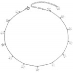 Sterling Silver Jewelry Lucky Star Choker Necklace Pendant Disc Chain Statement Necklace For Women Girls