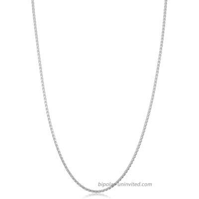 Sterling Silver Round Wheat Chain Necklace 1.5 mm 18 inch Chain Necklaces