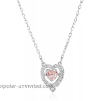 Swarovski Sparkling Dance Women's Heart Pendant Necklace with Pink and White Crystals on a Rhodium Plated Chain