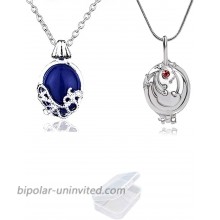 UoYu 2 Pcs The Vampire Diaries Elena Gilbert Opening Vervain Locket Pendant Necklace and Daywalking Katherine Necklace Pendant Charm Necklace-Royal Blue with Transparent Box
