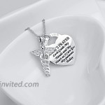 YFN Sterling Silver Caduceus Angel Nursing Themed Pendant Necklace 18 Caduceus Necklace
