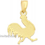 10k Real Solid Gold Year of The Rooster Pendant for Necklace Chinese Zodiac Gifts for Her Horoscope Jewelry