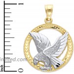 10k Real Solid Yellow Gold Eagle Pendant Dainty Two Tone Animal Jewelry Charm Symbolizing Strength and Pride