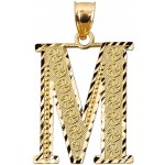 10k Yellow Gold Initial Letter M Charm Pendant 0.7 Claddagh Gold