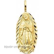 14k REAL Yellow Gold Religious Our Lady of Guadalupe Charm Pendant