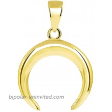 14k Yellow Gold Double Horn Crescent Moon Pendant with High Polish JewelryAmerica