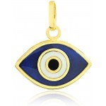 18k Solid Yellow Gold Greek Eye Evil Eye Pendant for Necklace for Women and Girls