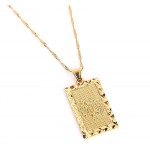 24K New Islamic Allah Pendant Charm Gold Pendant Necklace Religious Muslim Jewelry Gold Plated