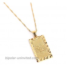 24K New Islamic Allah Pendant Charm Gold Pendant Necklace Religious Muslim Jewelry Gold Plated