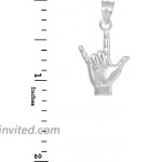 925 Sterling Silver I Love You Hand Sign Language Charm Pendant Claddagh Gold