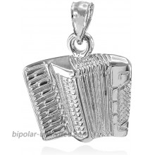 925 Sterling Silver Music Charm Accordion Pendant