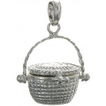 925 Sterling Silver Nautical Charm 3-D Nantucket Basket Lid and Handle Moveable