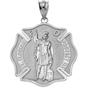 925 Sterling Silver Saint Florian Patron of Firefighters Charm Pendant