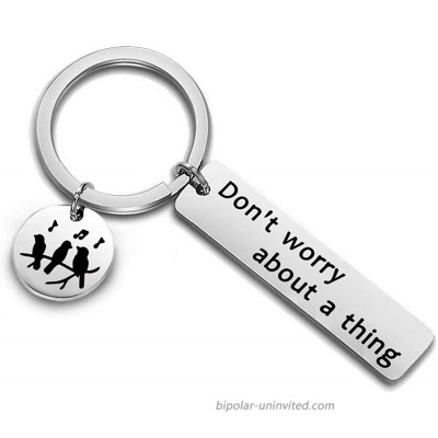 AKTAP Don't Worry About A Thing Keychain Three Little Birds Jewelry Encouragement Friendship Gifts