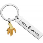 BAUNA Grandma Keychain Ideas Funny Nana Banana Key Ring Grandmother Gift from Granddaughter Grandson For Birthday Mother’s Day Grandma Keychain