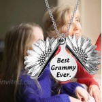 BEKECH Grammy Gift Best Grammy Ever Grammy Charm Sunflower Locket Necklace Mother’s Day Gift for Family Grammy Grandma Gift from Granddaughter Grandson best grammy ever