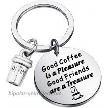 Coffee Lover Keychain Coffee Friends Gifts Barista Gifts Coffee Themed Friendship Jewelry BFF Birthday Gifts silver