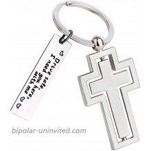 Cross Drive Safe Keychain for Women - Stainless Steel Swivel Cross Gifts Christian Faith Keychain for Lover Inspirational Cross Religious Keychain for Men