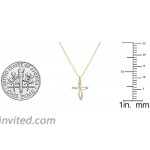 Dazzlingrock Collection 0.03 Carat ctw 18K Round Diamond Ladies Cross Pendant Gold Chain Included Yellow Gold