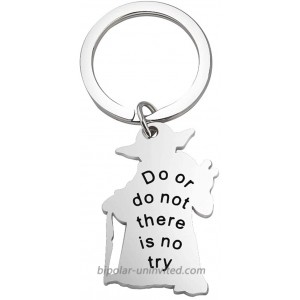 Do or Do Not There is No Try Keychain Star Wars Master Jedi Gifts Keychain Silver