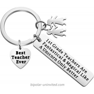 ENSIANTH 1st Grade Teachers Keychain 1st Grade Teachers Like A Unicorn Keychain Best Teacher Ever Gift Funny Teacher Gift 1st Grade key