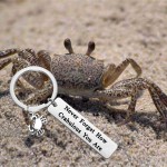 ENSIANTH Crab Keychain Crab Lover Gift Never Forget How Crabulous You are Keychain Crab Jewelry for BFF Traveler Gift Never Crab Key