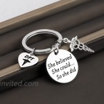 ENSIANTH DPT Gift Doctor of Physical Therapy Keychain She Believed She Could So She Did DPT Graduation Gift DPT She Believed KR
