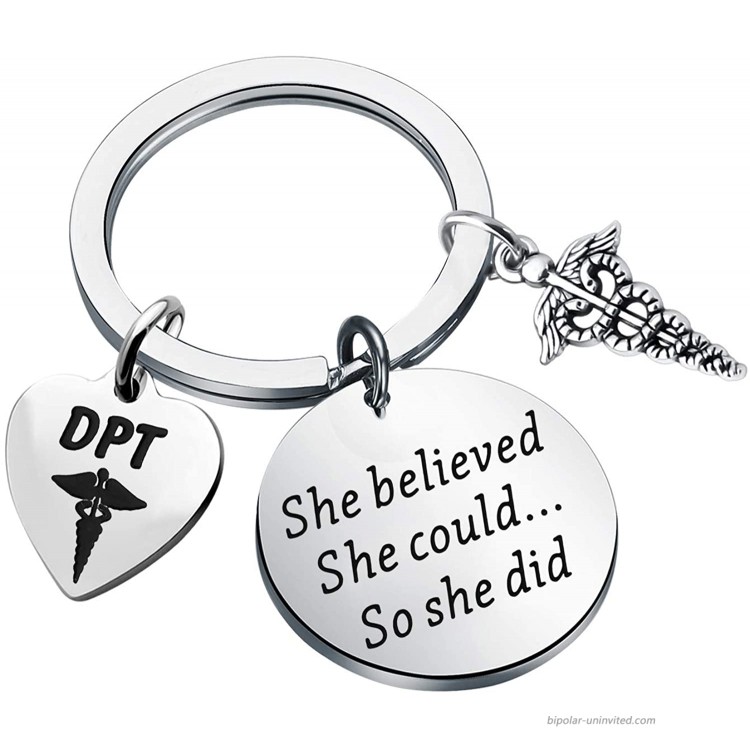 ENSIANTH DPT Gift Doctor of Physical Therapy Keychain She Believed She Could So She Did DPT Graduation Gift DPT She Believed KR