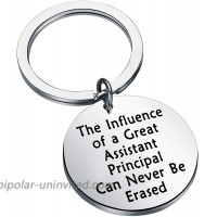 FEELMEM Assistant Principal Keychain Principal Teacher Gift The Influence of A Great Assistant Principal Can Never Be Erased Principal Appreciation Gift Retirement Gift Silver