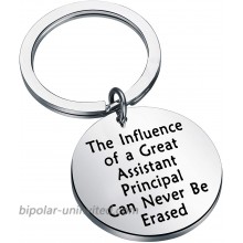 FEELMEM Assistant Principal Keychain Principal Teacher Gift The Influence of A Great Assistant Principal Can Never Be Erased Principal Appreciation Gift Retirement Gift Silver