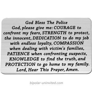 FEELMEM Police Jewelry Police Officer Prayer Wallet Card Police Officers Gifts God Bless The Police God Wallet Insert Card Gift from Police Wife Mom God Bless-WC