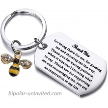 FUSTMW Appreciation Gift Bumble Bee Charm Keychain Thank You Gifts for Teacher Coach Mentor Thank You for Being There You are an Inspiration in My Life Thank You Gifts Bee Charm