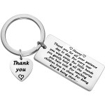 FUSTMW Nanny Thank You Gift Nanny Keychain Appreciation Gifts for Babysitter Daycare Owner Nanny Jewelry Silver
