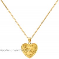 Gold Initial Necklace for Women Heart Capital Letter Yellow Gold Plated A-Z Pendant Necklaces for Teen Girls Z