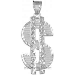 Hip Hop Jewelry 925 Sterling Silver Bling Charm Dollar Sign Pendant
