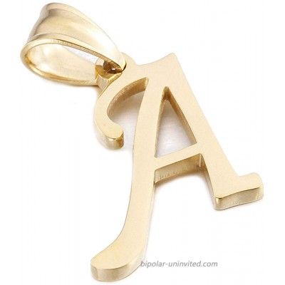 Kalapure 14K Gold Plated Stainless Steel Initial Pendant for Birthday Gifts - 26 Letters Alphabet Personalized Charms Pendant A