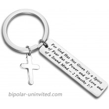 MAOFAED Inspiration Gift for God Has Not Given Us A Spirit of Fear Religious Jewelry Bible Verse Keychain